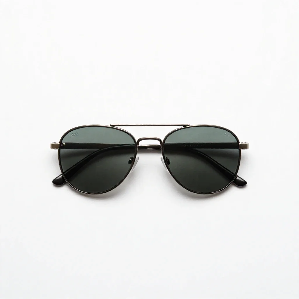 Pair of aviator sunglasses isolated on a white background