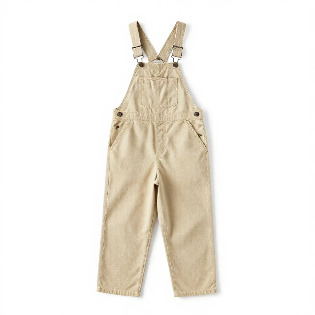 Pair of canvas overalls isolated on a white background