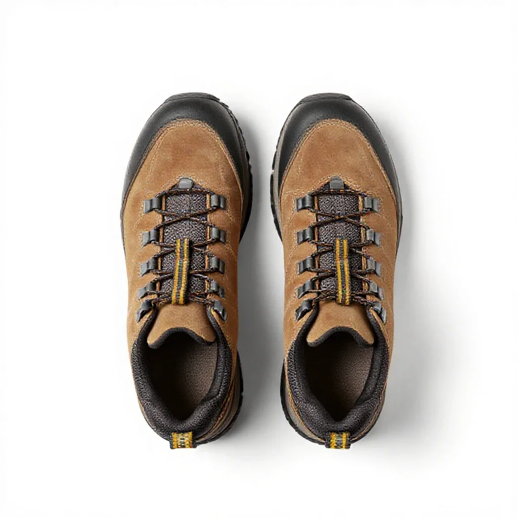 Pair of hiking boots isolated on a white background