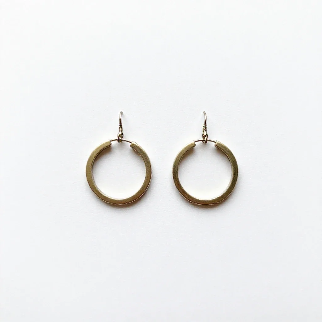 Pair of hoop earrings isolated on a white background