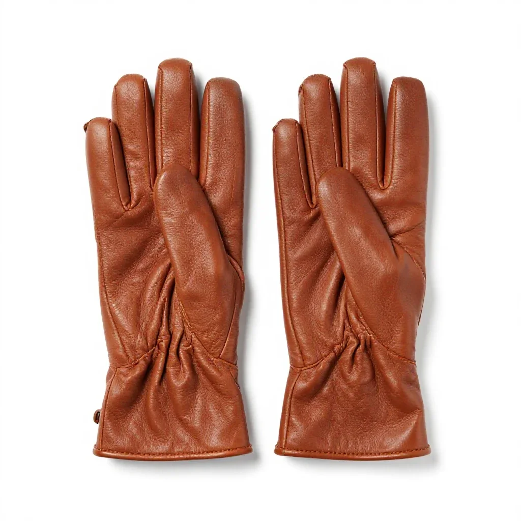 Pair of leather gloves isolated on a white background