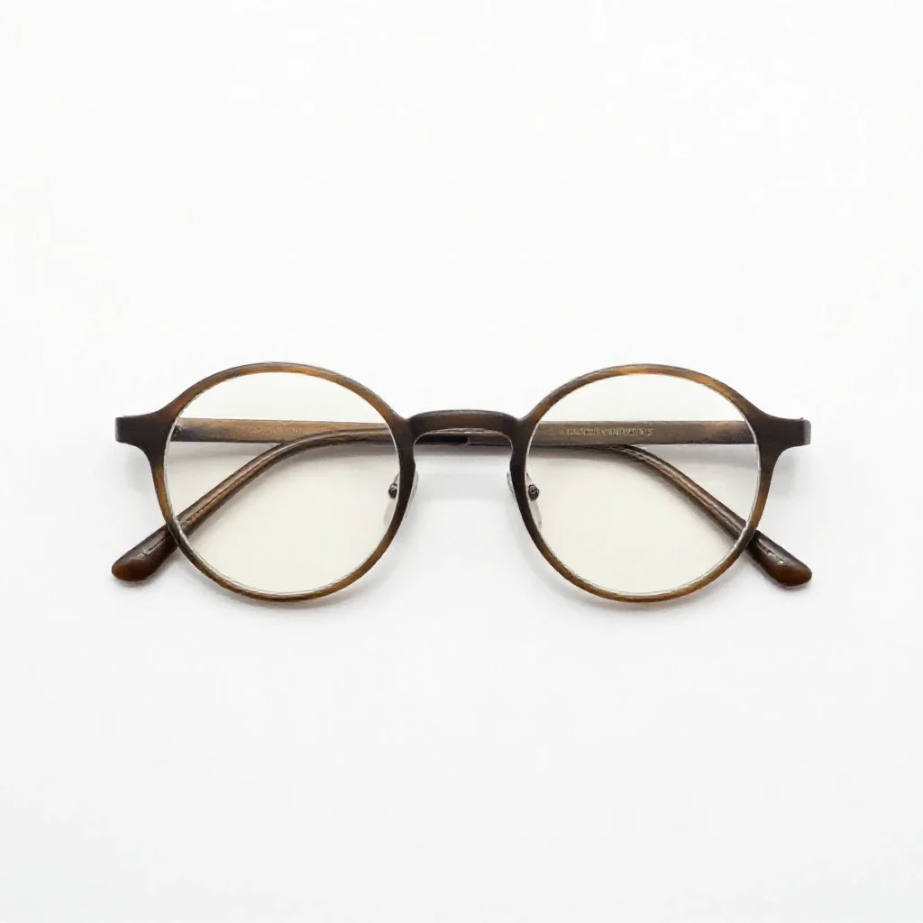 Pair of round spectacles isolated on a white background