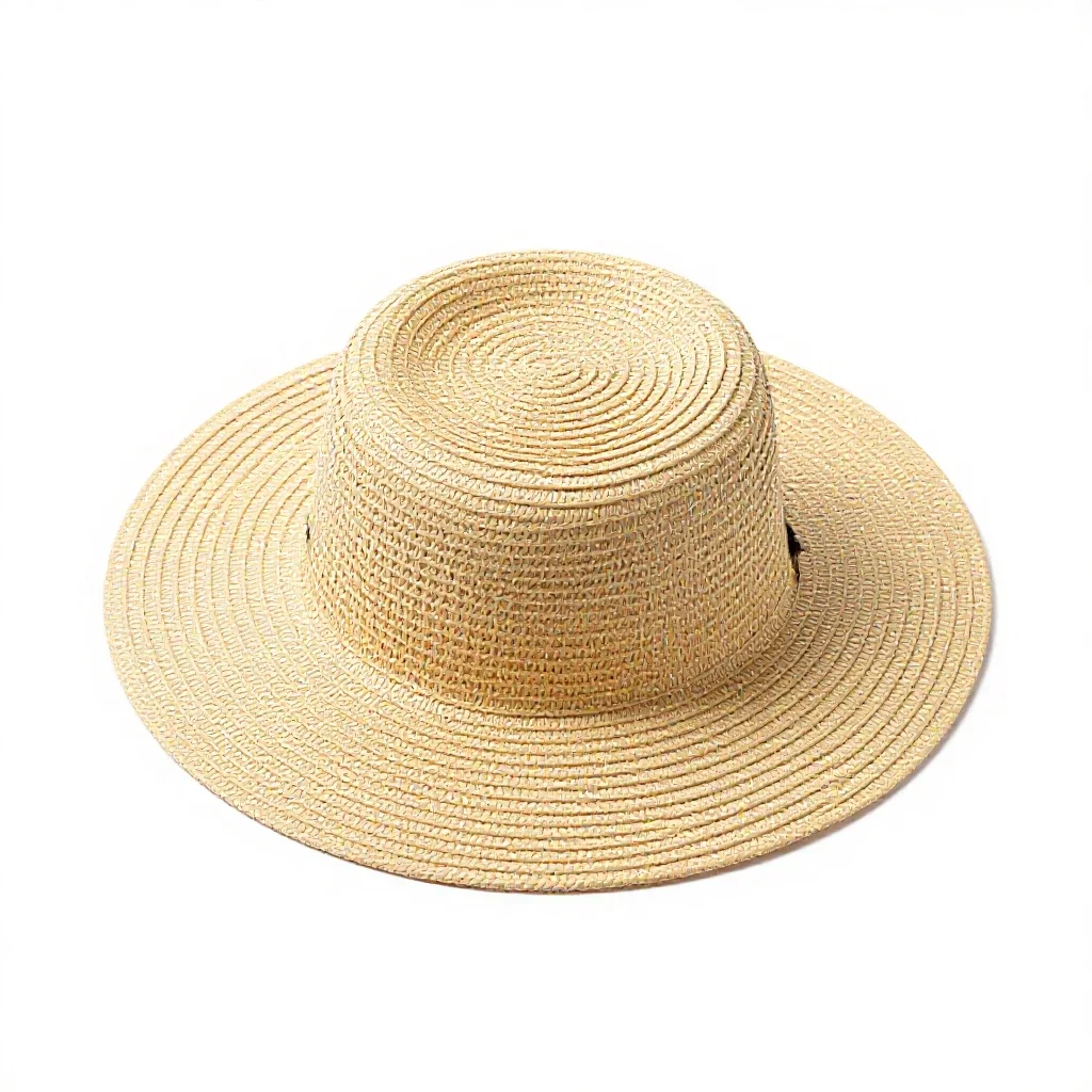 Straw sun hat isolated on a white background
