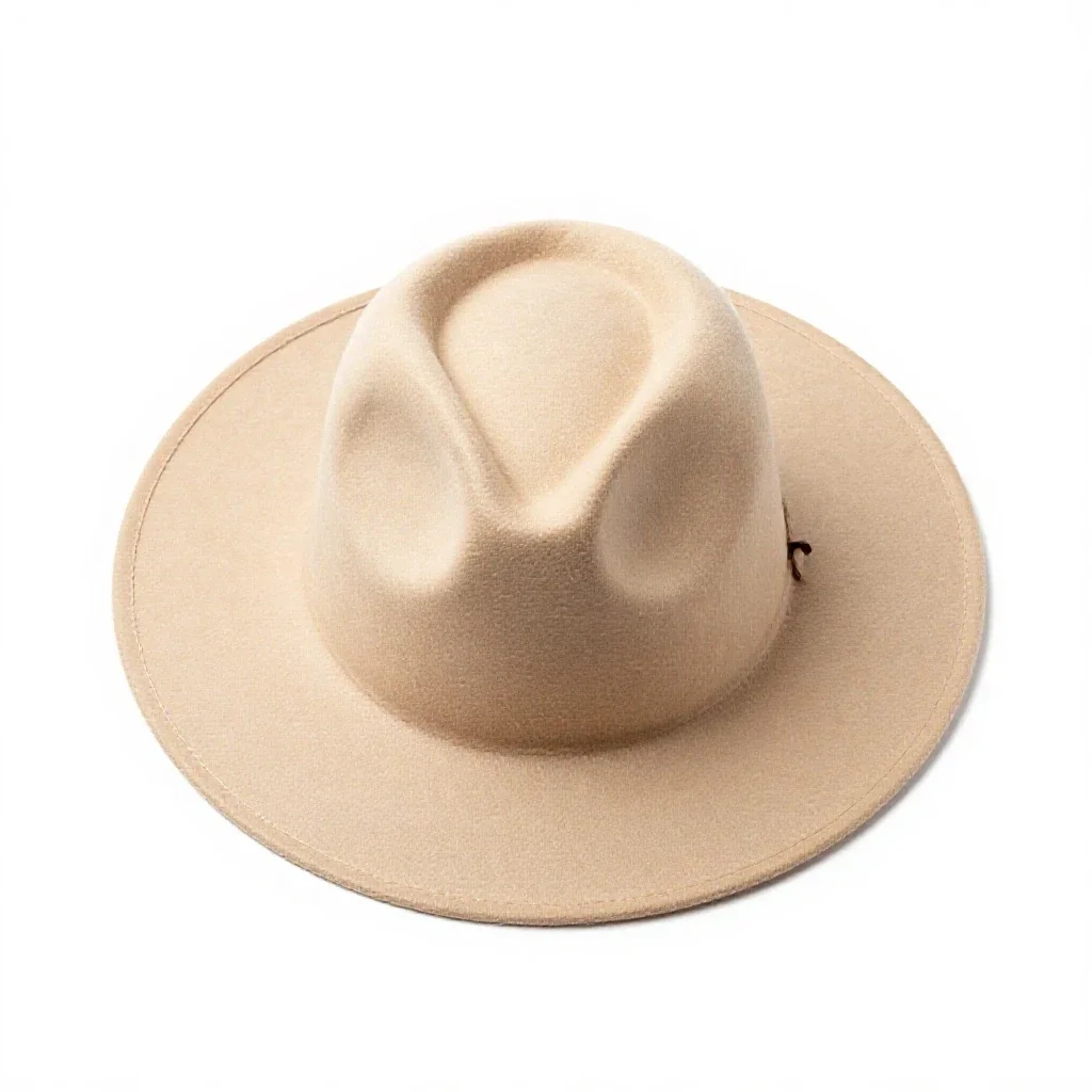 Wide-brim felt hat isolated on a white background