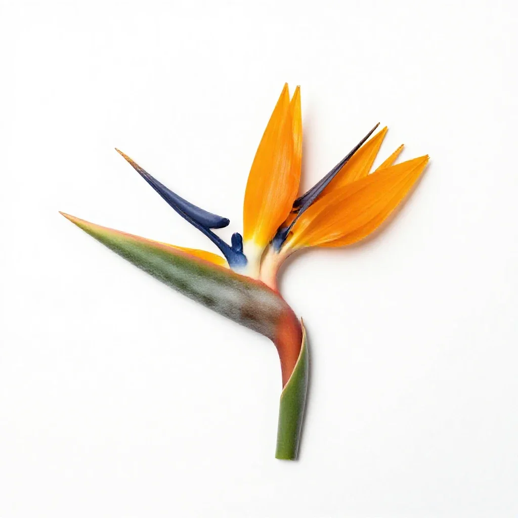 Bird of paradise flower isolated on a white background
