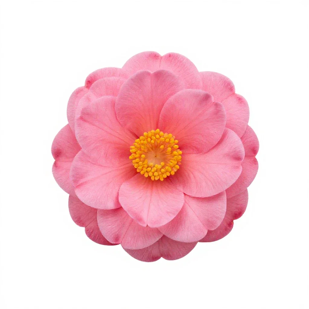 Camellia bloom isolated on a white background