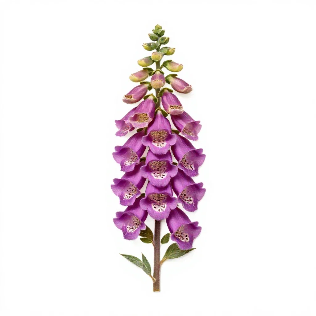 Foxglove spire isolated on a white background