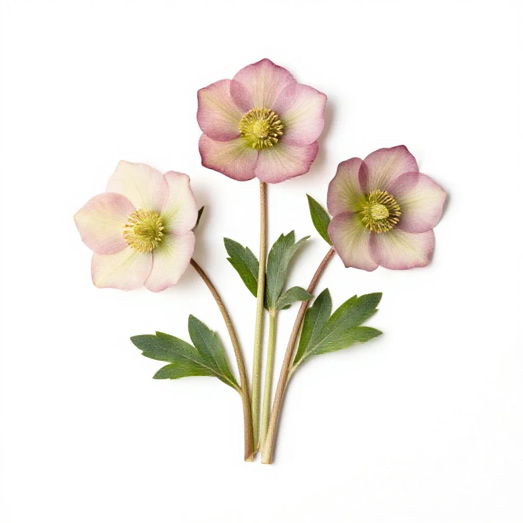 Hellebore nodding isolated on a white background