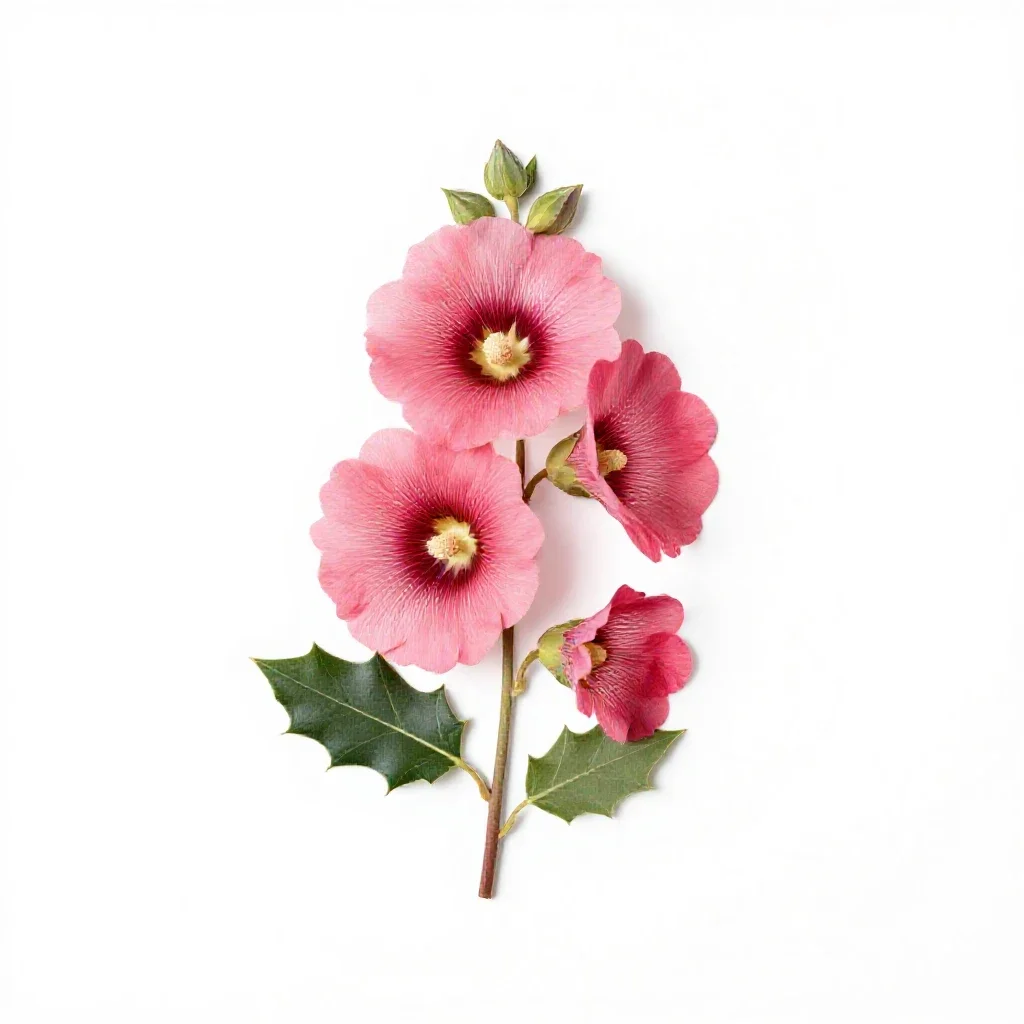 Hollyhock isolated on a white background