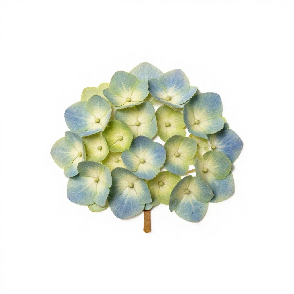 Hydrangea head isolated on a white background