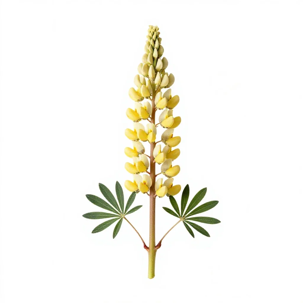 Lupin spike isolated on a white background