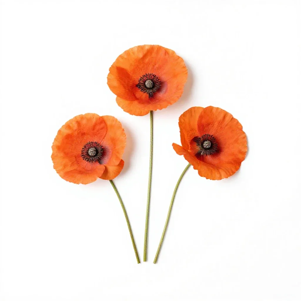 Poppy isolated on a white background