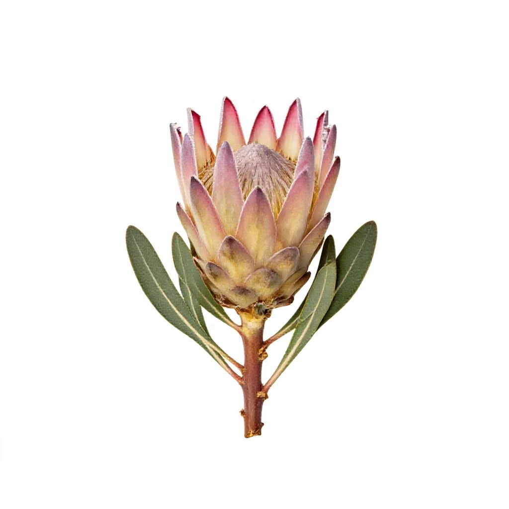 Protea bloom isolated on a white background