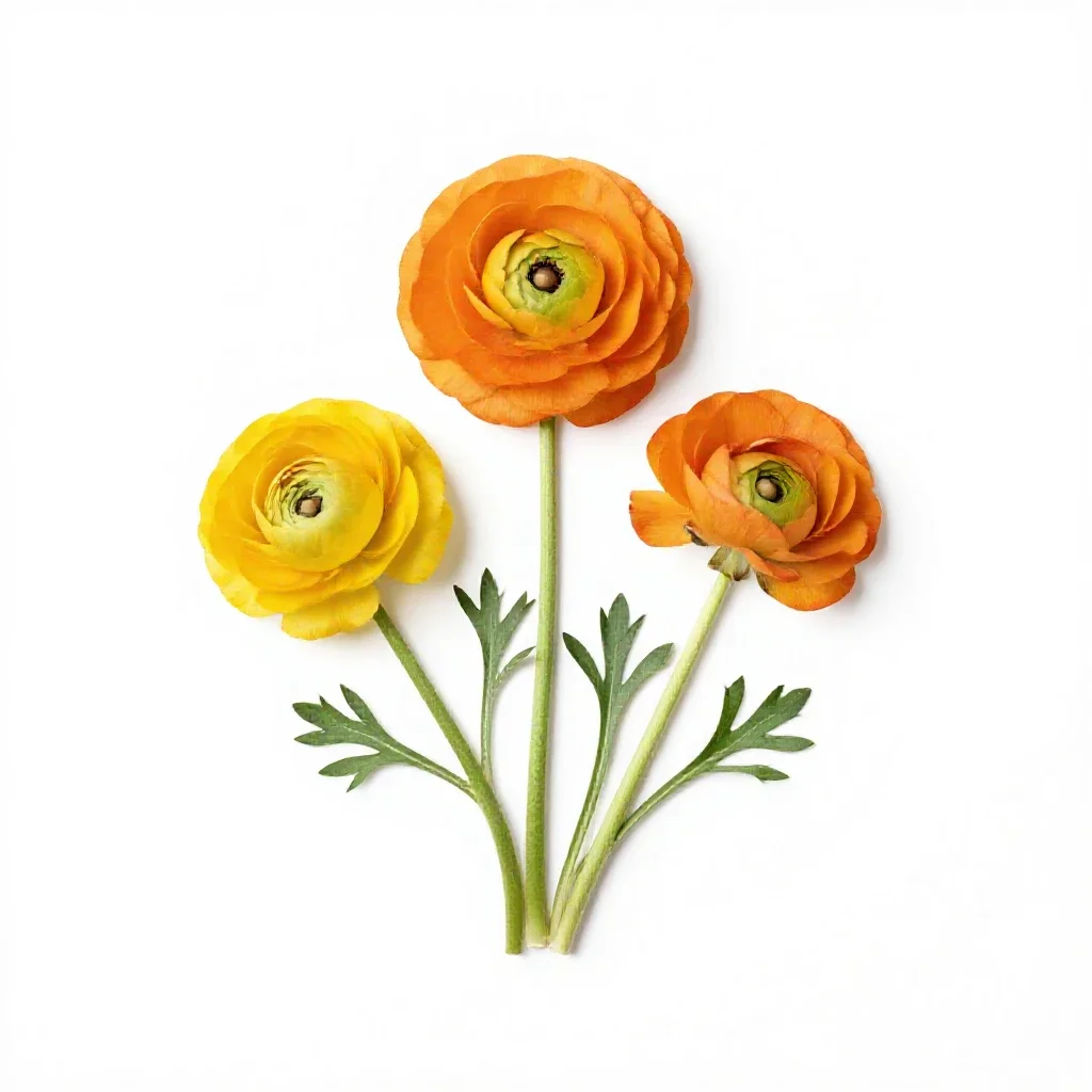 Ranunculus isolated on a white background