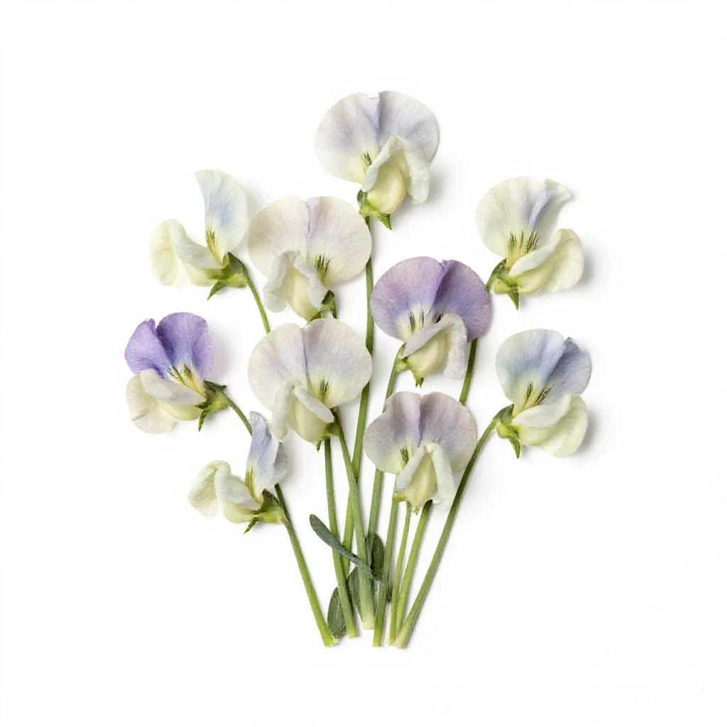 Sweet pea cluster isolated on a white background