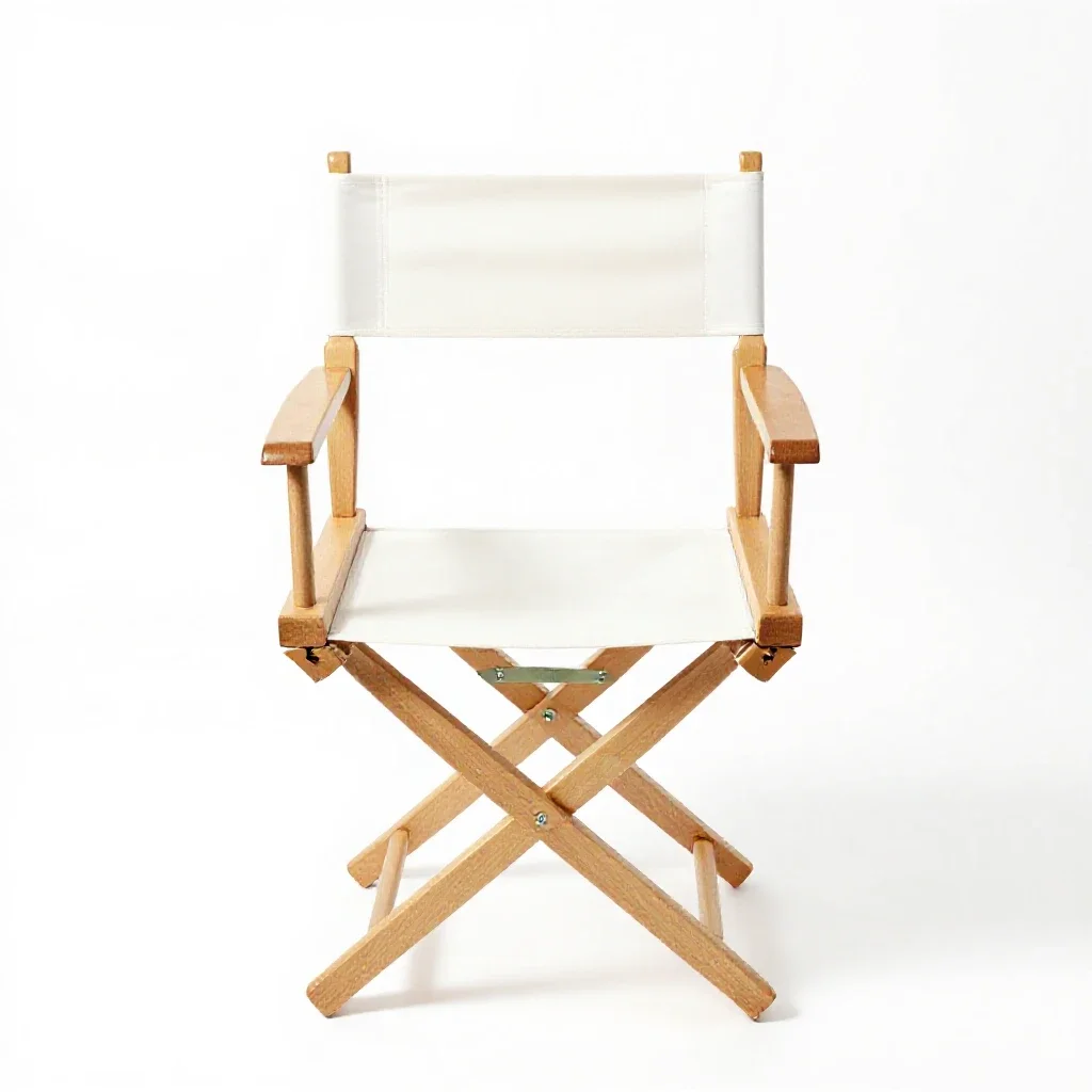 Folding director's chair isolated on a white background