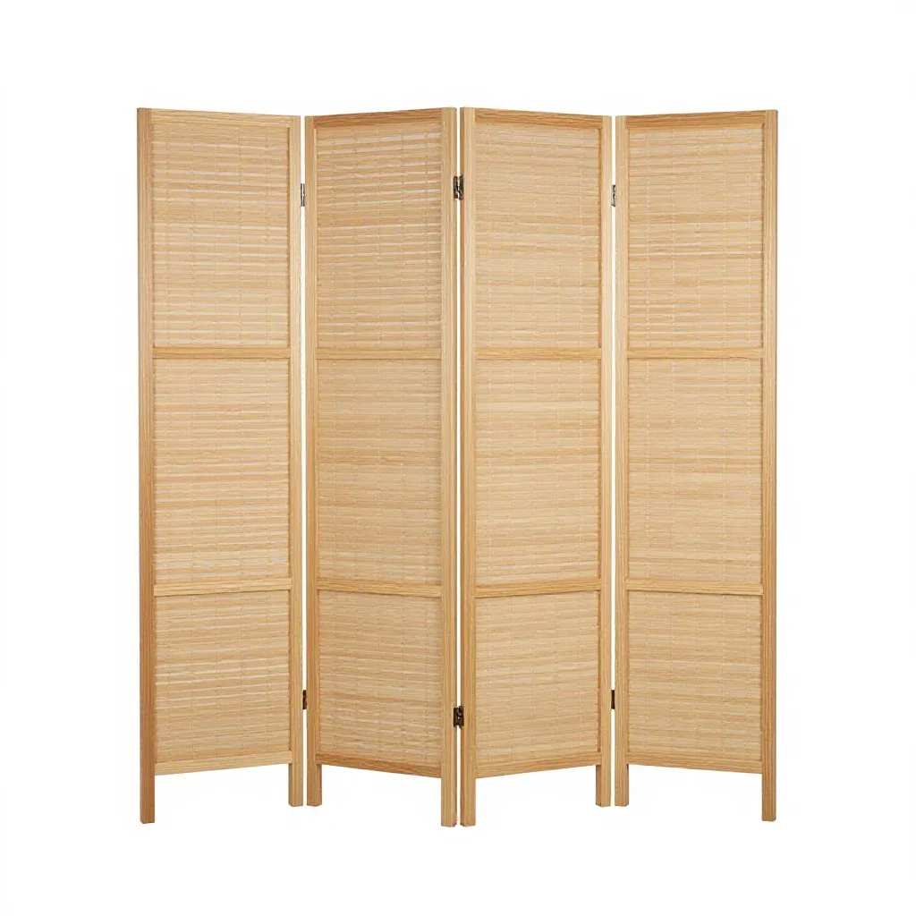 Folding screen room divider isolated on a white background