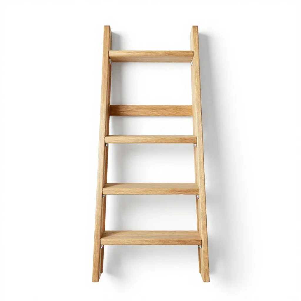 Ladder shelf isolated on a white background