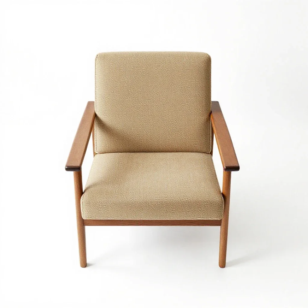 Mid-century lounge chair isolated on a white background