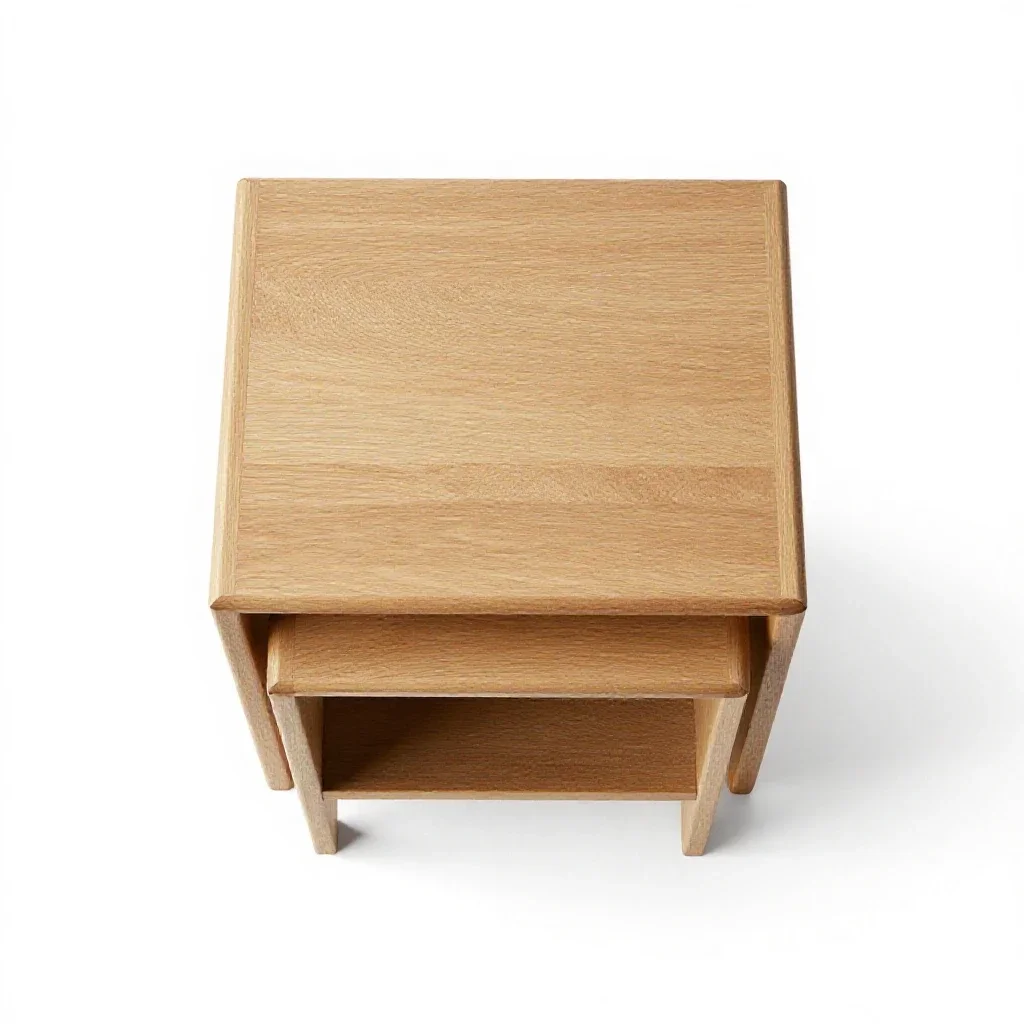 Nesting side table set isolated on a white background