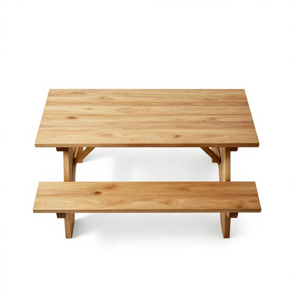 Picnic table isolated on a white background