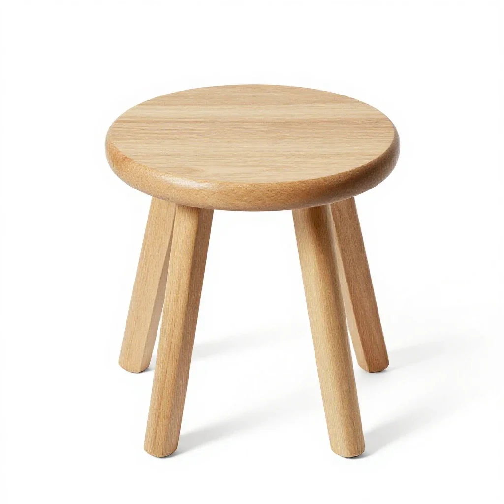 Three-legged stool isolated on a white background