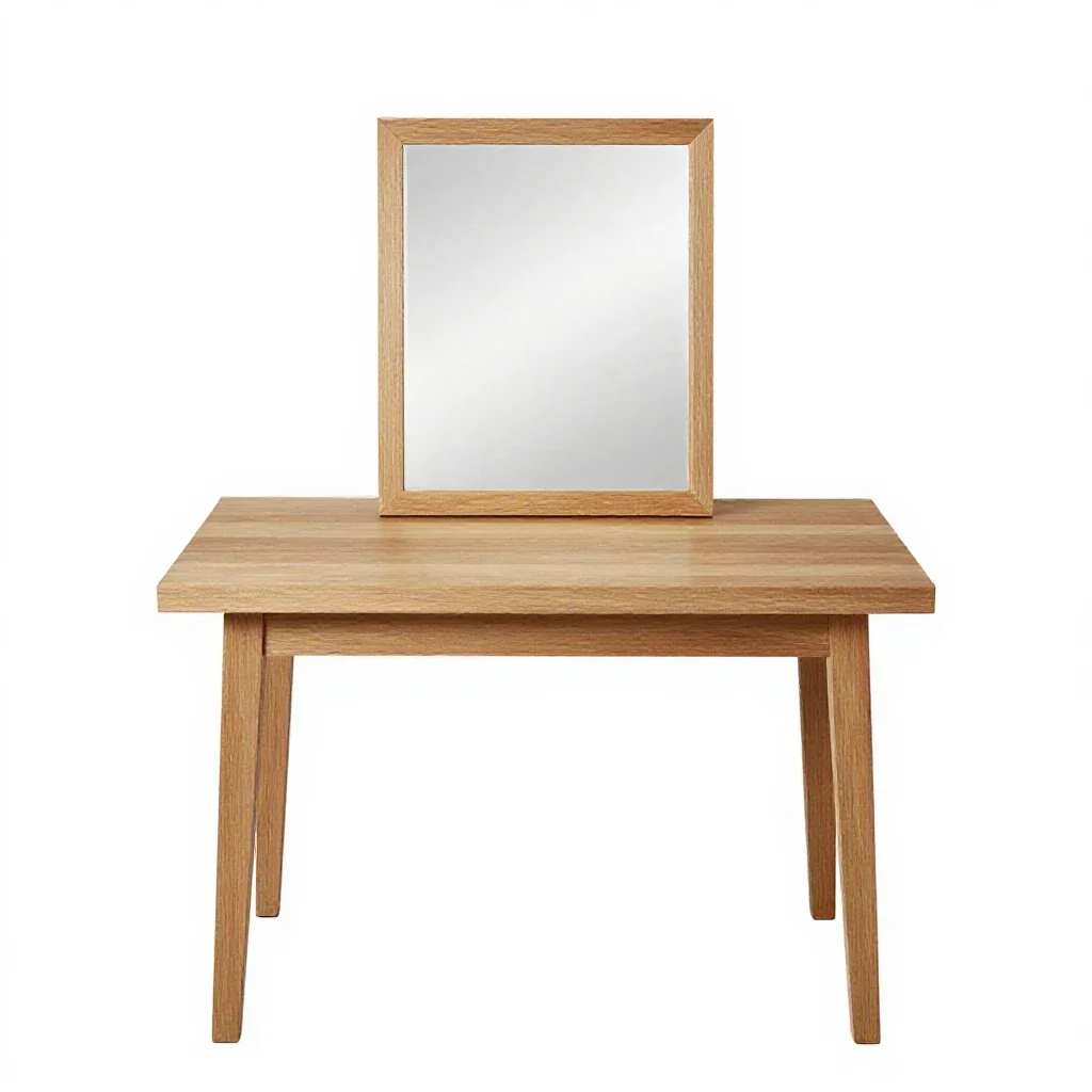 Vanity table with a mirror isolated on a white background