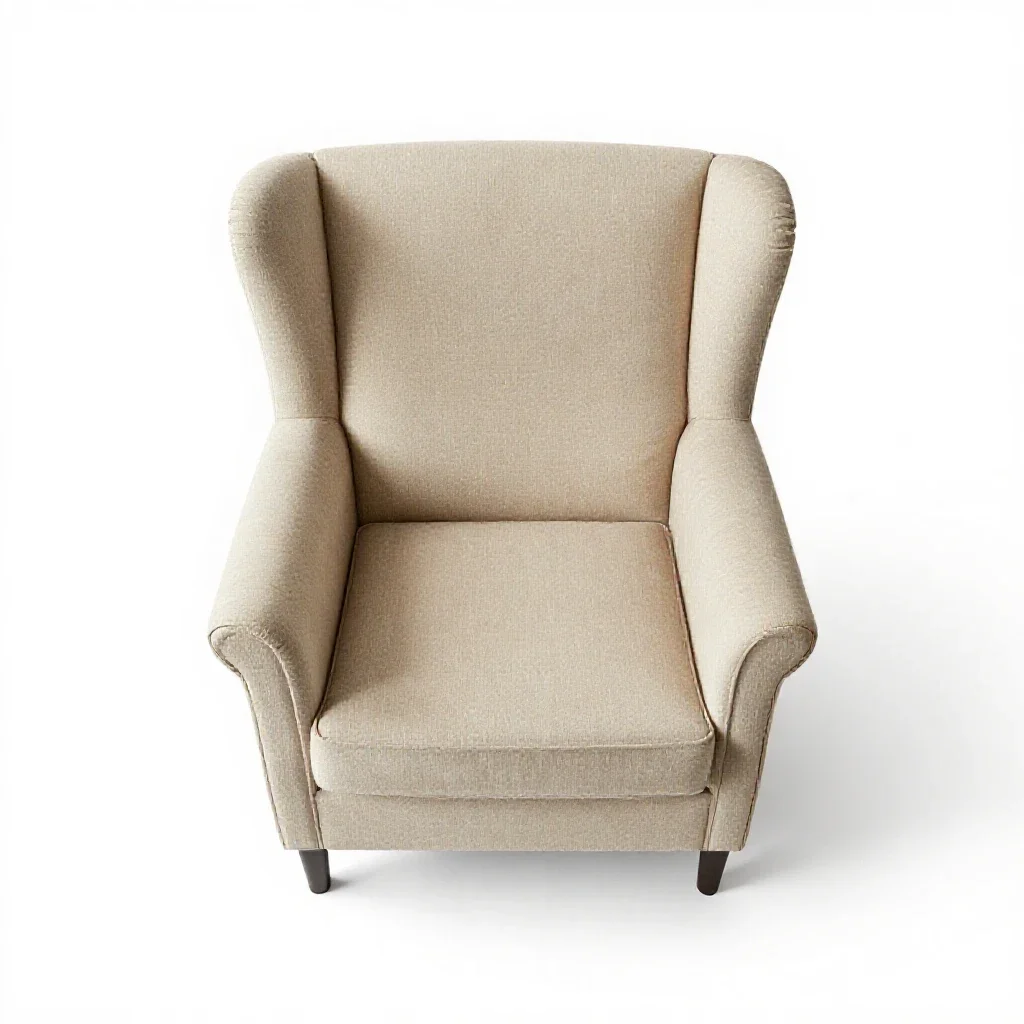 Wingback armchair isolated on a white background
