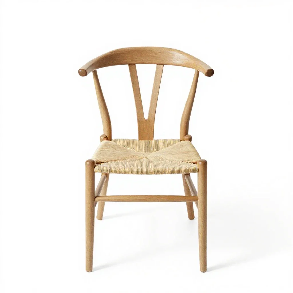 Wishbone dining chair isolated on a white background