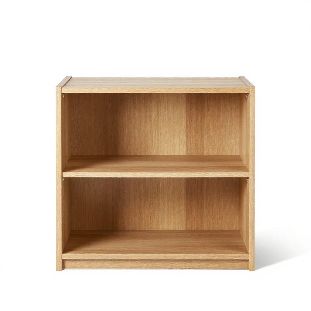 Open bookshelf isolated on a white background