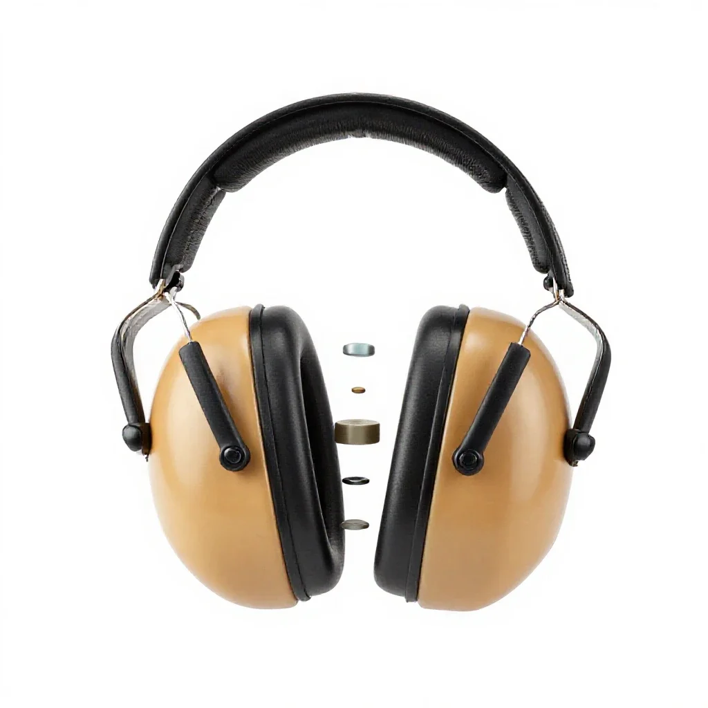 Hearing protection earmuff isolated on a white background