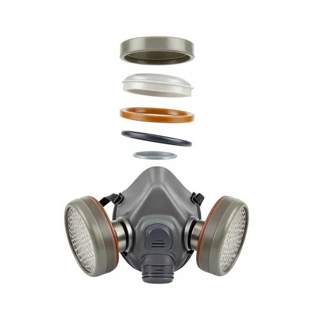 Respirator mask isolated on a white background