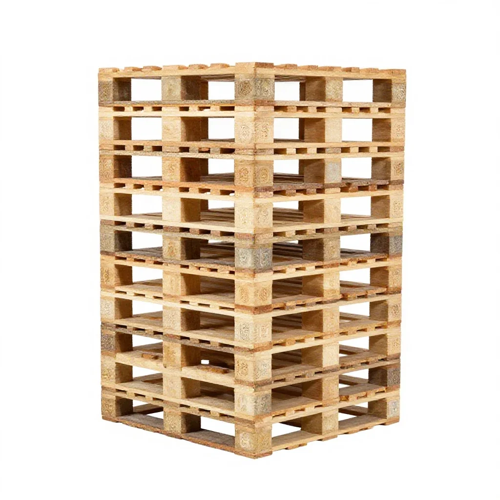 Stacked euro pallet isolated on a white background