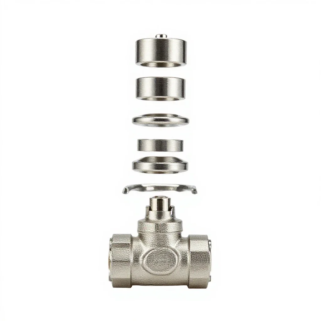 Stainless ball valve isolated on a white background