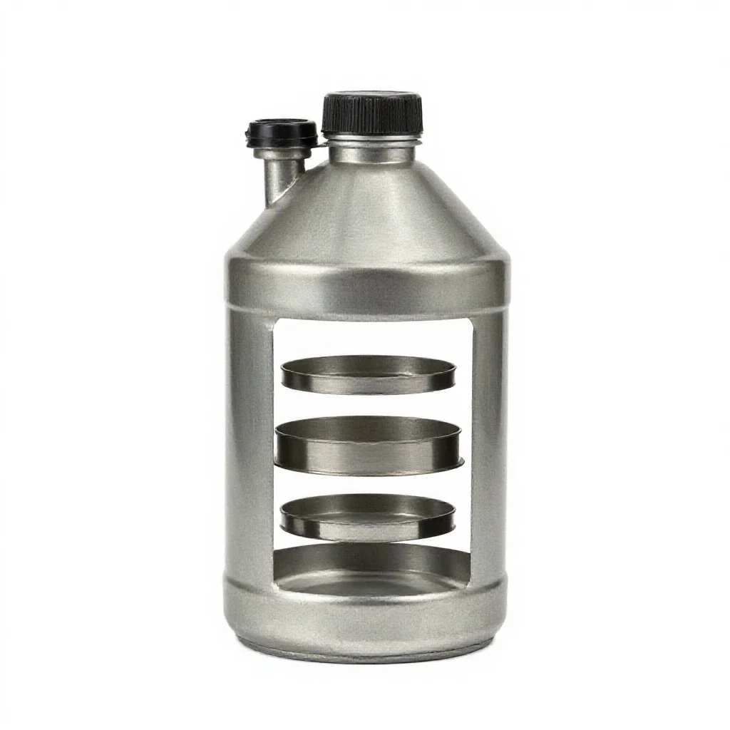 Steel jerry can isolated on a white background