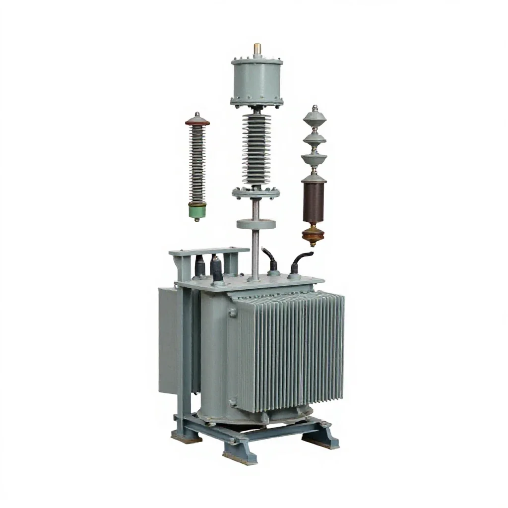 Transformer substation model isolated on a white background
