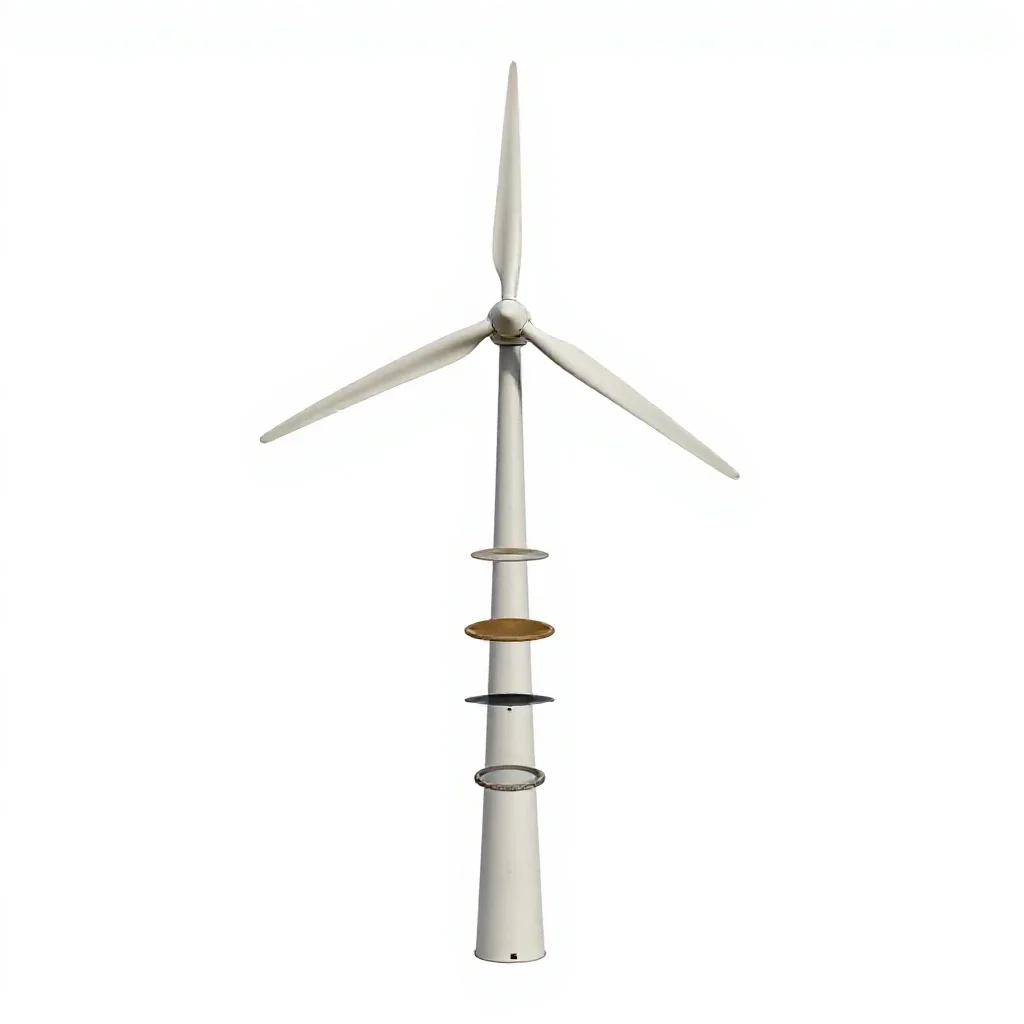 Wind turbine nacelle model isolated on a white background