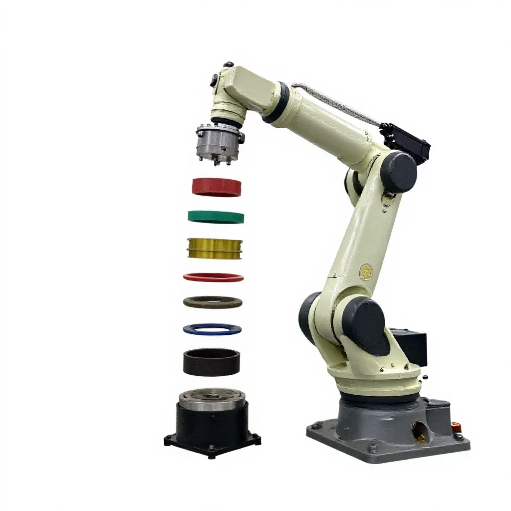 Industrial robot arm isolated on a white background