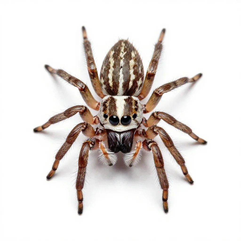 Jumping spider isolated on a white background