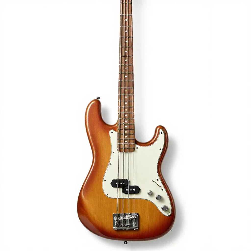 Bass guitar isolated on a white background