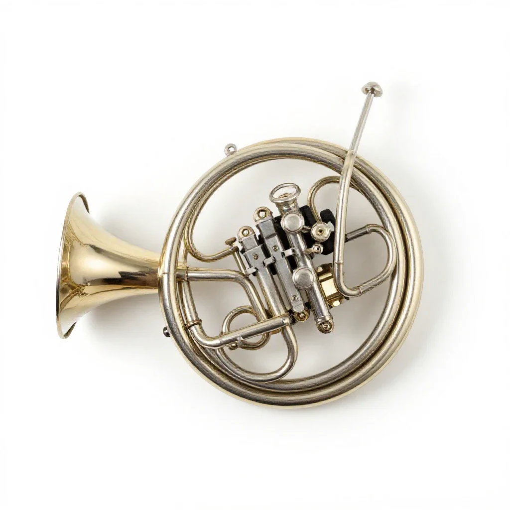 French horn isolated on a white background