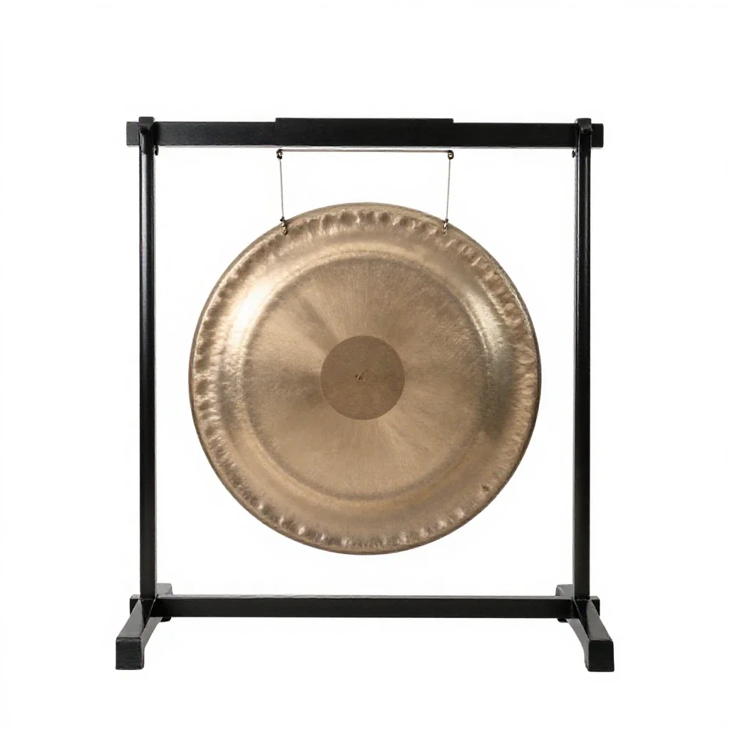 Gong on a stand isolated on a white background