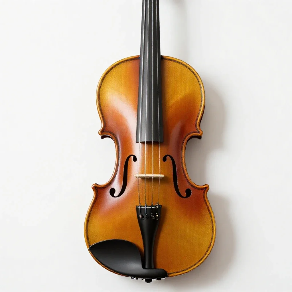 Violin with a bow isolated on a white background