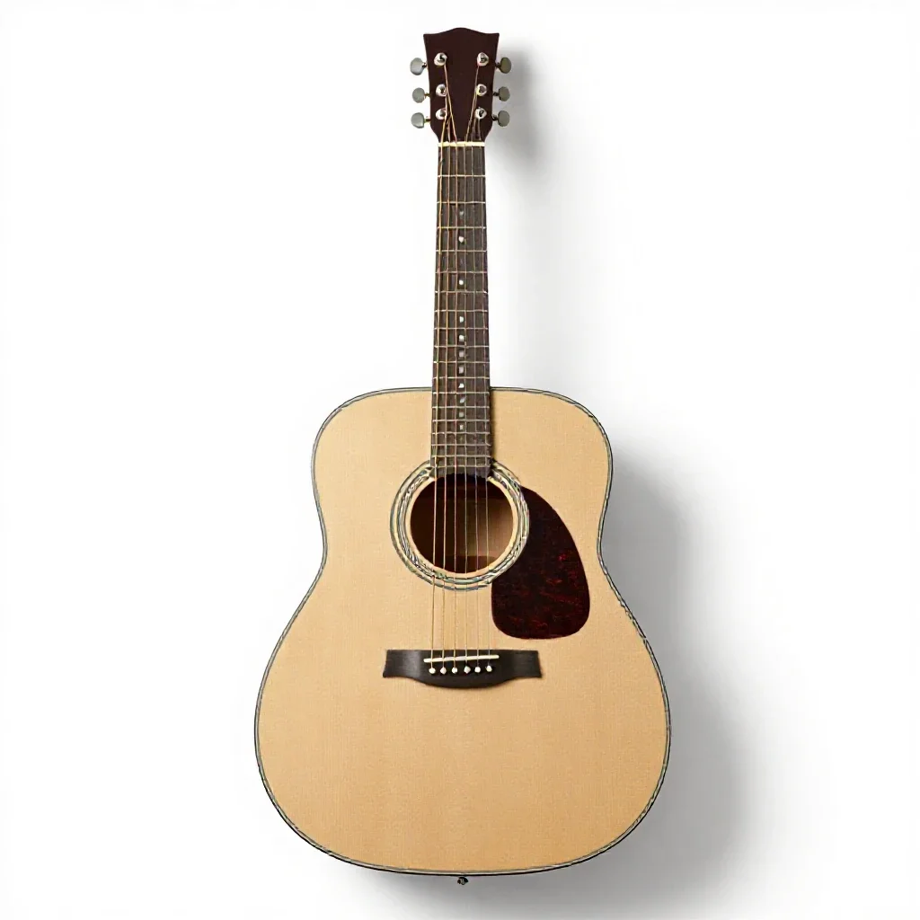 Acoustic guitar isolated on a white background