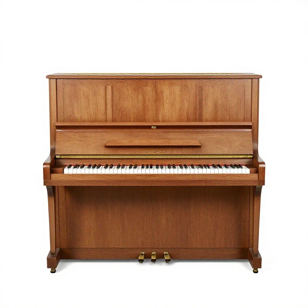 Upright piano isolated on a white background