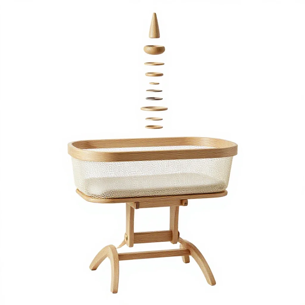 Bassinet on a stand isolated on a white background