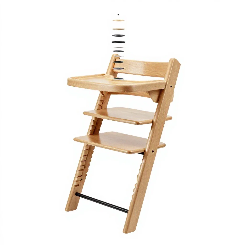 High chair in bentwood isolated on a white background