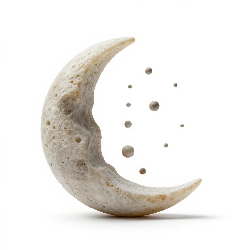 Night light shaped like a moon isolated on a white background