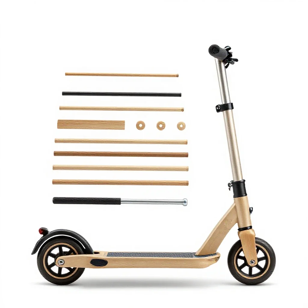 Scooter with a folding stem isolated on a white background