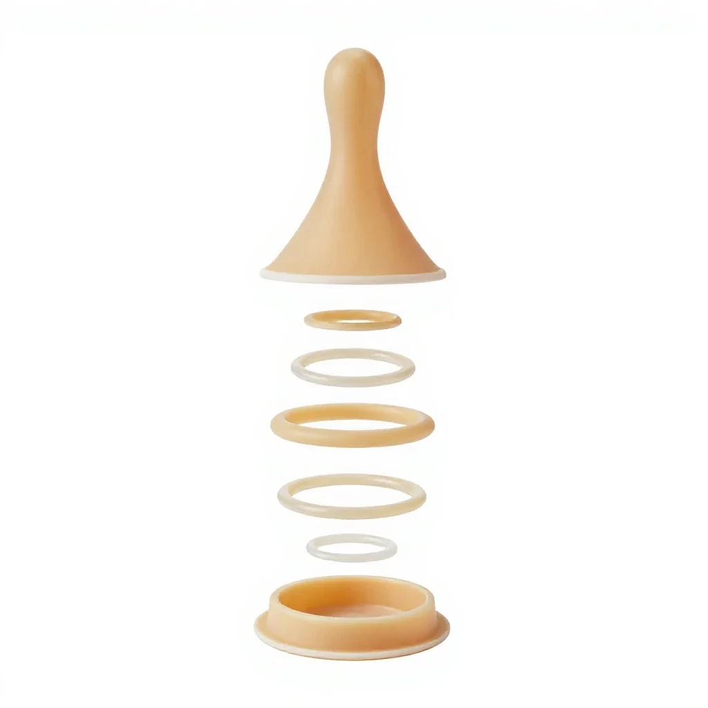 Silicone feeding set isolated on a white background